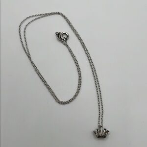 Diamonds and Sterling silver crown pendant